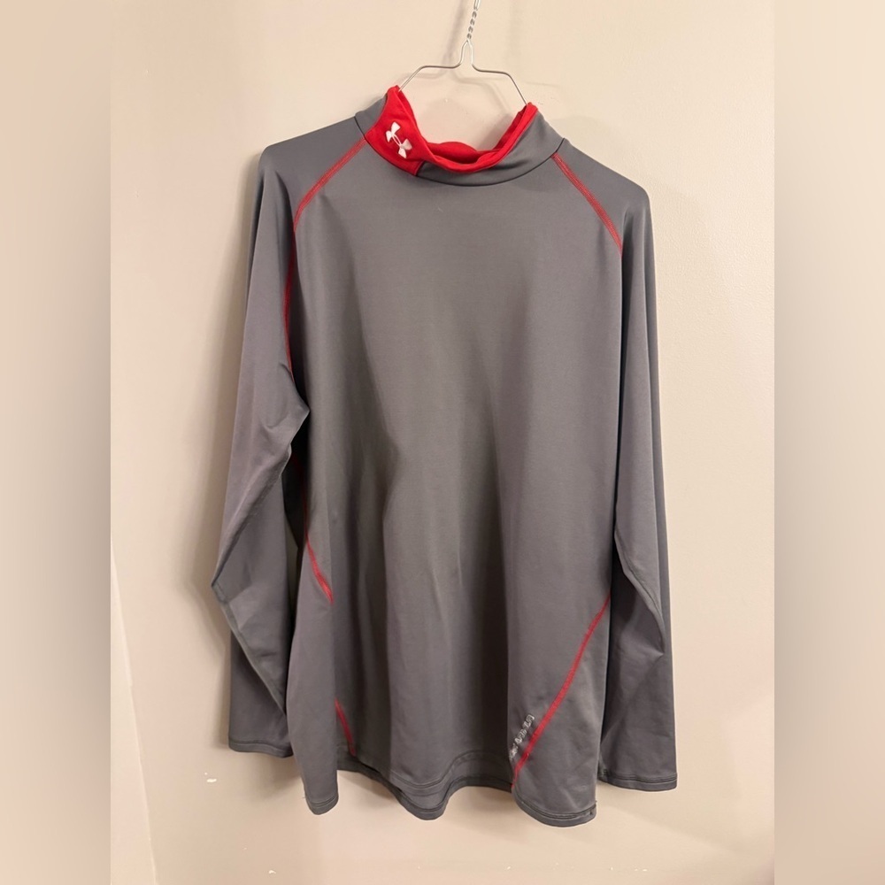 Under Armour Gray Shirt with Red Trim
